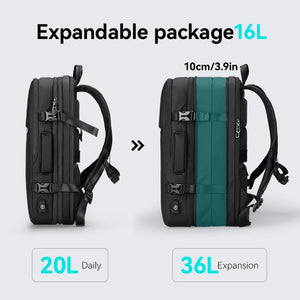 MARK RYDEN Pathrato MR8057Y Expandable Waterproof Travel Backpack with USB Charging Port