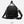 Black waterproof duffle bag with front zip pocket and adjustable shoulder strap