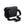 Black compact cross-body bag with flap front and adjustable shoulder strap