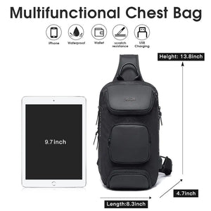 BANGE BG-7086 Anti-Theft Waterproof Crossbody Bag with USB Charging Port