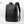 Black commuter backpack side-front view with adjustable shoulder strap