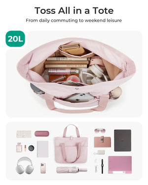 BAGSMART Multifunctional Waterproof Foldable Laptop and Tote Bag
