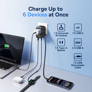 BASEUS PicoGo AG11 45W Universal Travel Adapter with Retractable Cable