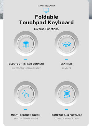 JOMAA Tri-Folding Rechargeable Bluetooth Wireless Keyboard with Touchpad