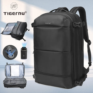 TIGERNU B9831 Expandable Vacuum Compression Waterproof Travel Backpack with Pump