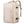 Light beige waterproof travel backpack with front zip pocket and adjustable shoulder straps
