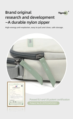 Lightweight waterproof crossbody bag with durable nylon zipper detail