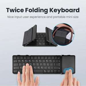 JOMAA Foldable Rechargeable Wireless Keyboard with Touchpad