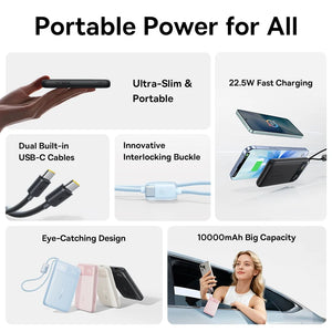 BASEUS EnerFill FC11 Digital Display Power Bank with Built-In Cable