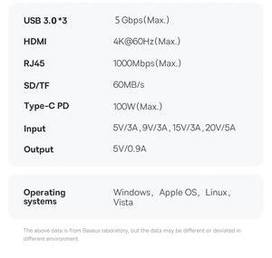 BASEUS Star Joy Series 8in1 USB-C Multiport Adapter and USB Hub