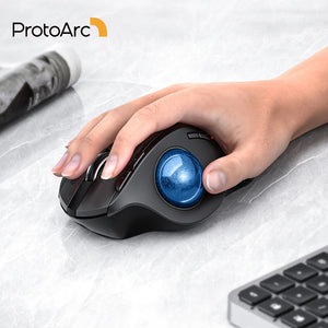PROTOARC EM01 Ergonomic Rechargeable Bluetooth Wireless Trackball Mouse