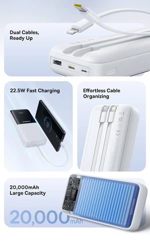 BASEUS Lipow Dual Cable Power Bank with Digital Display