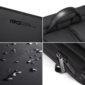 Black backpack fabric with water-drop texture and metal zipper pull detail