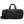 Black waterproof duffle bag front view with side straps and top carry handle