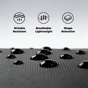 Water-resistant textured fabric backpack with breathable lightweight and shape-retentive design