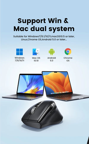 UGREEN M751 Hyper-Fast Scroll Ergonomic Bluetooth Wireless Mouse