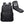 Black waterproof travel backpack with front panel and fold-out organizer featuring document slots