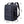 Blue expandable travel backpack with front zip pocket, padded back, and adjustable straps