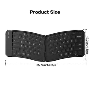JOMAA Compact Foldable Rechargeable Bluetooth Wireless Keyboard