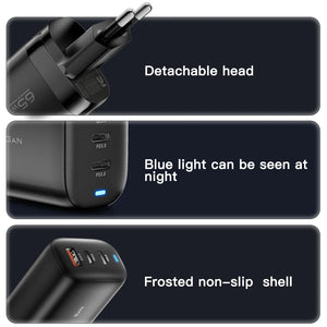 ESSAGER 65W GaN USB Charger with PPS 45W, 25W, QC3.0 and PD3.0 - Black