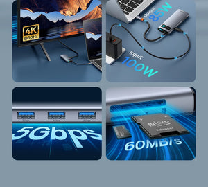 BASEUS Metal Gleam Series 7in1 USB-C Multiport Adapter and USB Hub