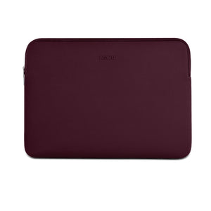 Laptop and tablet sleeve, dark maroon exterior with zip closure and subtle WIWU logo.
