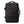 Black backpack with smooth front panel, top handle, and multiple side attachment straps