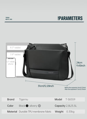 TIGERNU S8359 Lightweight Waterproof Crossbody and Messenger Bag