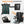 Black expandable roll-top backpack showing padded laptop and iPad compartments inside.