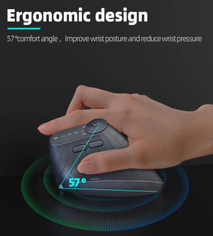 JOMAA Multi-Device Rechargeable Vertical Bluetooth Wireless Mouse
