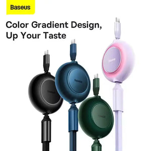 BASEUS Bright Mirror Series 2 Retractable 3in1 Fast Charging Data Cable