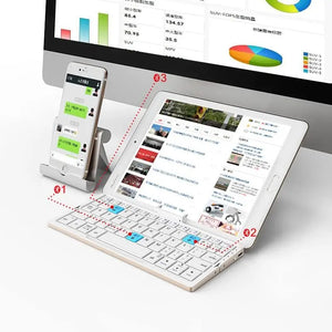 JOMAA Mini Foldable Rechargeable Bluetooth Wireless Keyboard