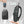 Slim black backpack with front pocket and side view showing slim profile