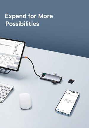 BASEUS Metal Gleam Series 7in1 USB-C Multiport Adapter and USB Hub
