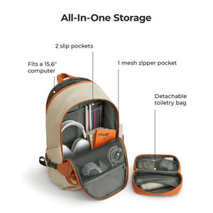 BAGSMART Large Capacity Waterproof Travel Backpack with Toiletry Bag