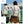 Beige waterproof backpack worn on back with front flap pocket and straps