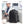 Black waterproof business backpack with top handle and shoulder straps, shown packed and ready to carry.