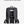 Black backpack with back luggage pass-through frame for rolling suitcase handle