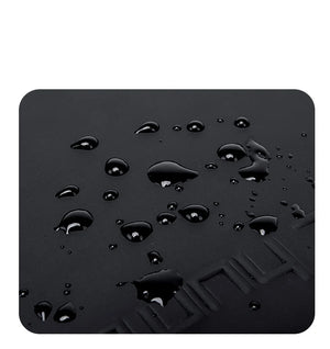 Waterproof fabric texture on black bag surface with water droplets