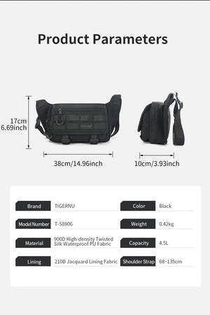 TIGERNU S8906 Lightweight Waterproof Cross Body and Messenger Bag