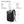 Grey roll-top travel backpack with front flap, side zipper pocket, and shoulder straps