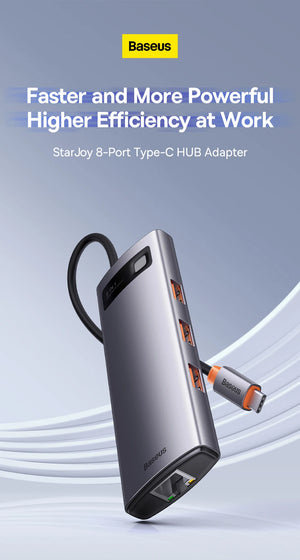 BASEUS Star Joy Series 8in1 USB-C Multiport Adapter and USB Hub