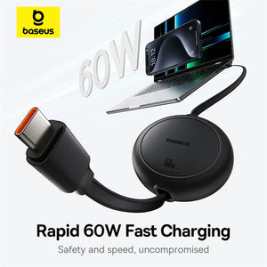 BASEUS Free2Pull 60W Retractable USB-C to USB-C Fast Charging Cable