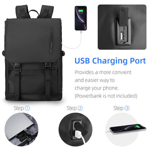MARK RYDEN MR5748 Expandable Waterproof Travel Backpack with USB Charging Port