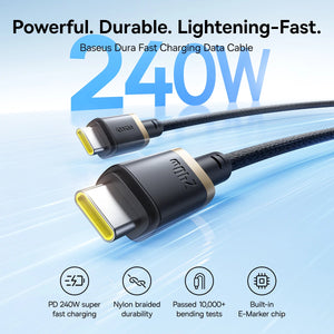 BASEUS Dura Series 240W USB-C to UBS-C Fast Charging Cable