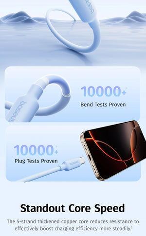 BASEUS Foamed Silicone Pro 100W Type-C to Type-C Magnetic Coiled Charging Cable