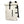 White roll-top waterproof travel backpack with front zipper pocket and adjustable straps