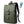 Green waterproof commuter backpack with flap, front pocket, and USB charging cable