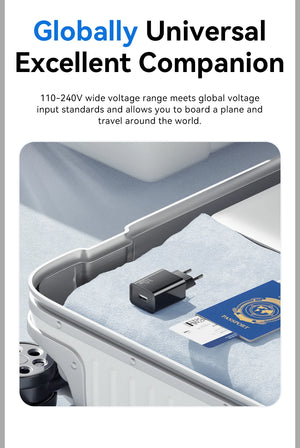 ESSAGER Mini 10W USB Charger Set with Fast Charge Adapter - White