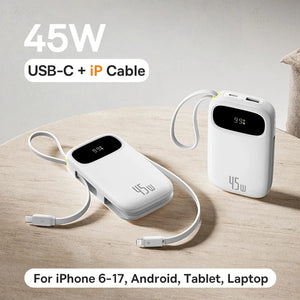 BASEUS QPow3 Fast Charging Power Bank with Built-In Cable